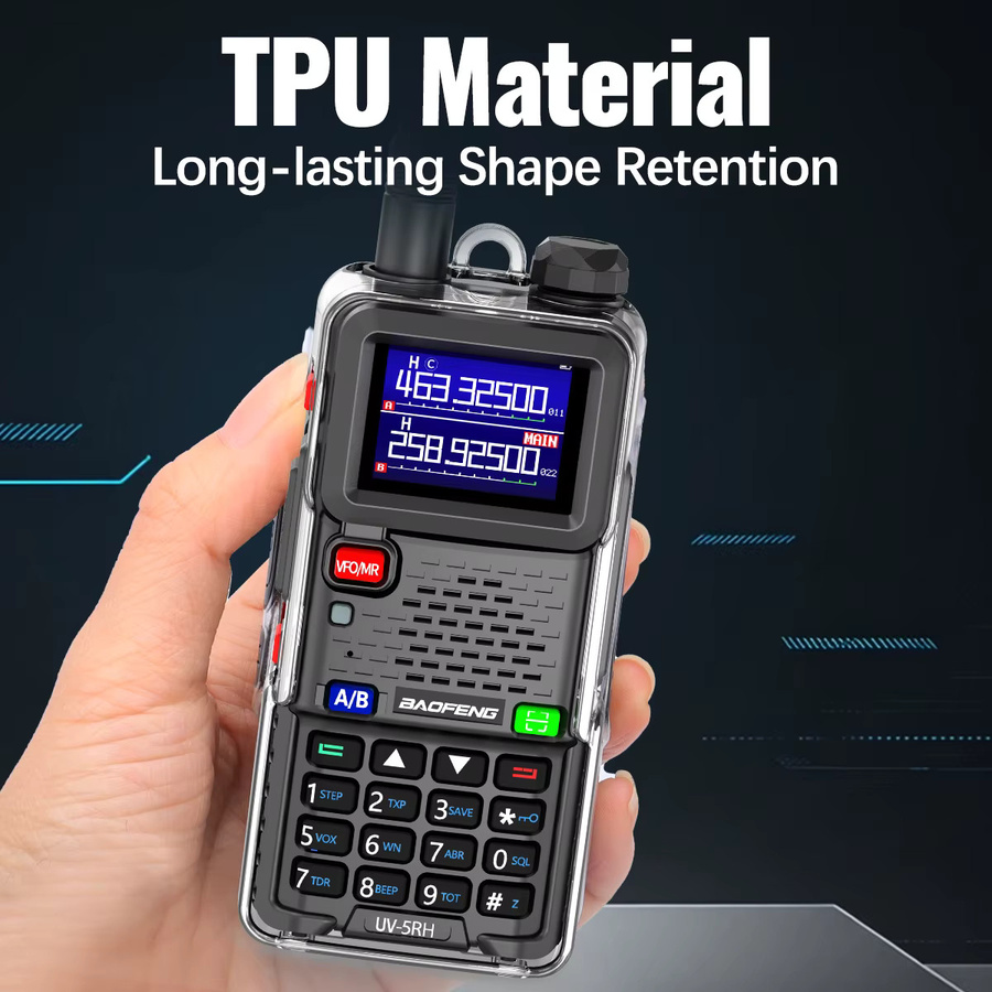 ABBREE Transparente TPU-Schutzhülle für Baofeng UV-5RH AR-5RM 5RH Pro GPS Walkie-Talkies mit Fallschutz und Staubschutz - Bild 4