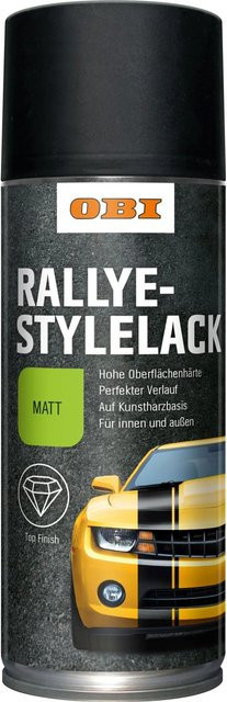 OBI Rallyestyle Lack Spray Schwarz Matt 400 ml für Metall - Bild 1