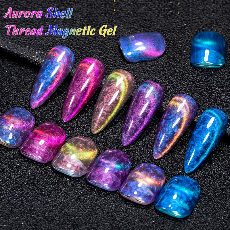 Mtssii Auroras Shell Magnetisches Gel Nagellack Set, Schimmernd - Bild 5