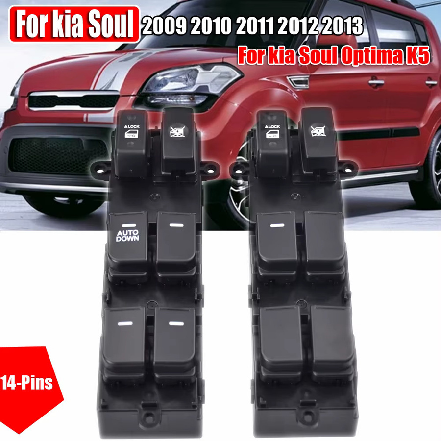 Malcayang Elektrischer Fensterheber Schalter in Schwarz für Kia Soul 2009-2013 und Kia Optima K5, Teilenummer 93570-2K010 - Bild 3