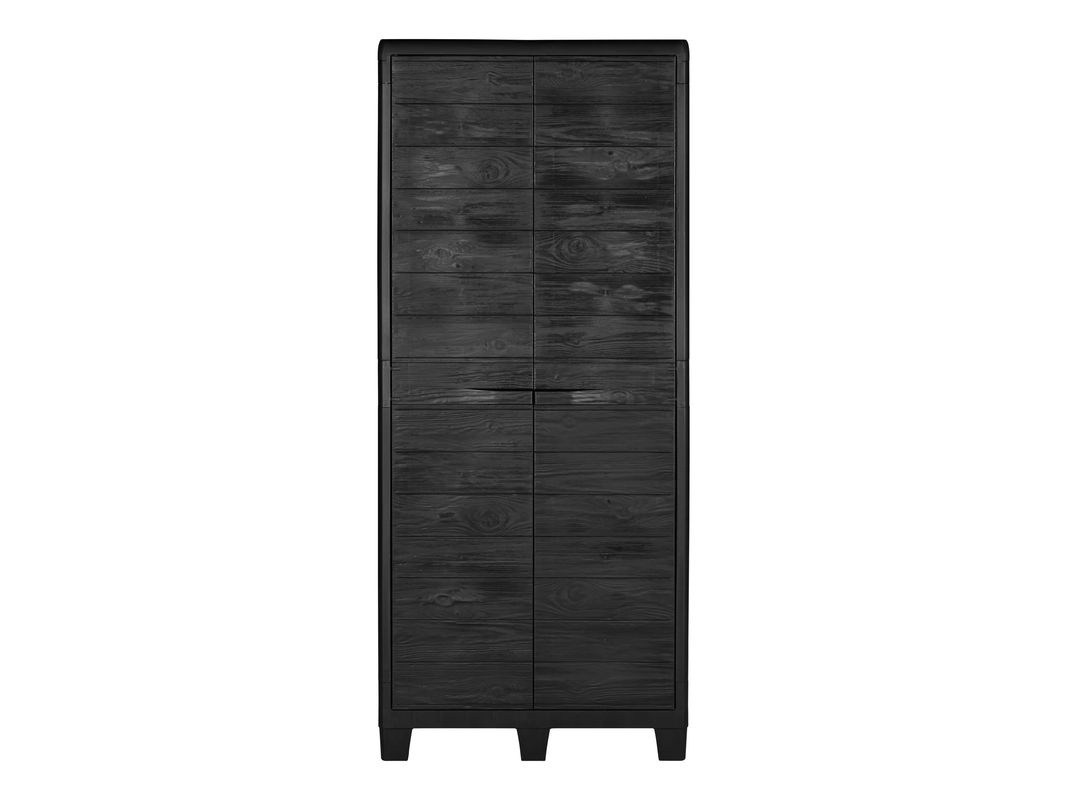 LIVARNO Universalschrank in brauner Holz-Optik, witterungsbeständiger Kunststoff für Außenbereich, Balkon, Terrasse oder Garage - Bild 3