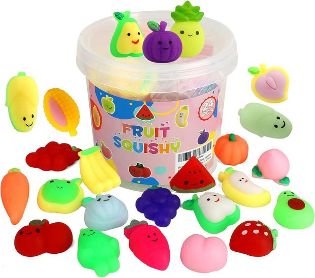 JK-ZMM Mini Kawaii Obst Gemüse Mochi Squishy, 12-teiliges Set oder 36-teiliges Set - Bild 1