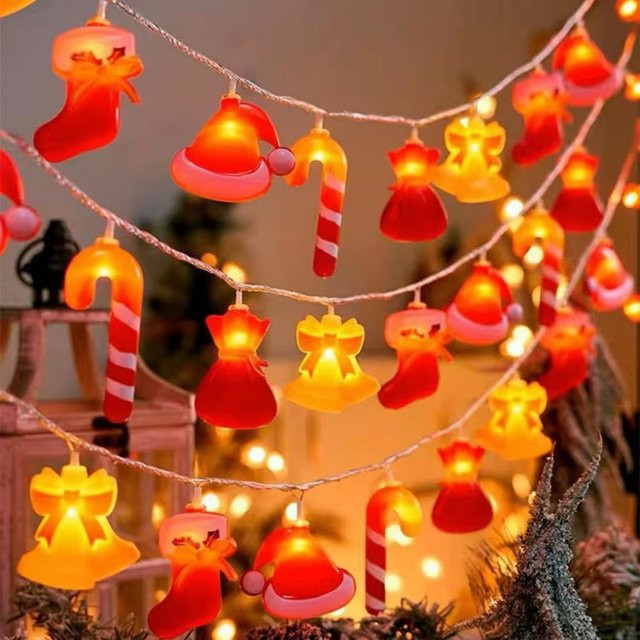 Peach Forest LED Weihnachts-Lichterkette mit weihnachtlichen Motiven in Mehrfarbig und Warmweiß zur Dekoration von Haus und Garten - Bild 1