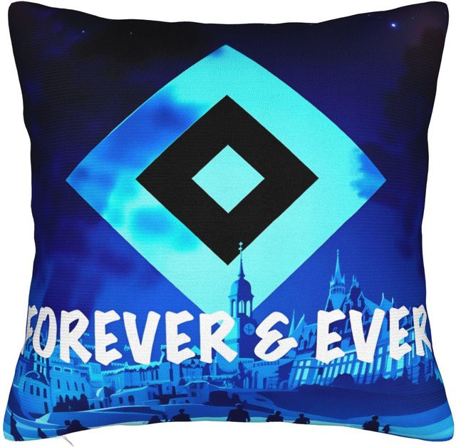 JMG Clothing HSV Hamburger Sportverein Quadratischer Kissenbezug aus Polyester, Blau, B/B: 45 x 45 cm - Bild 1