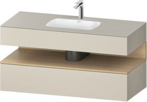 Duravit Qatego Einbauwaschtisch-Möbel-Set in Beige Matt, B/T/H: 120 x 55 x 60 cm - Bild 1