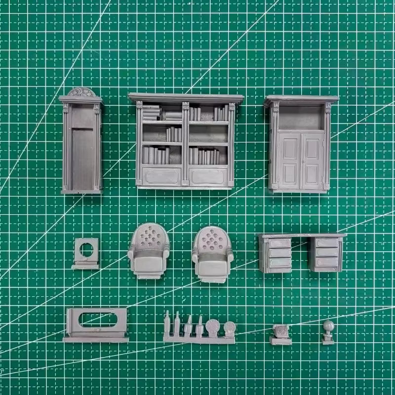 JIJIE Möbel Arbeitszimmer Szenenmodell, Bausatz, Maßstab 1:35 - Bild 2