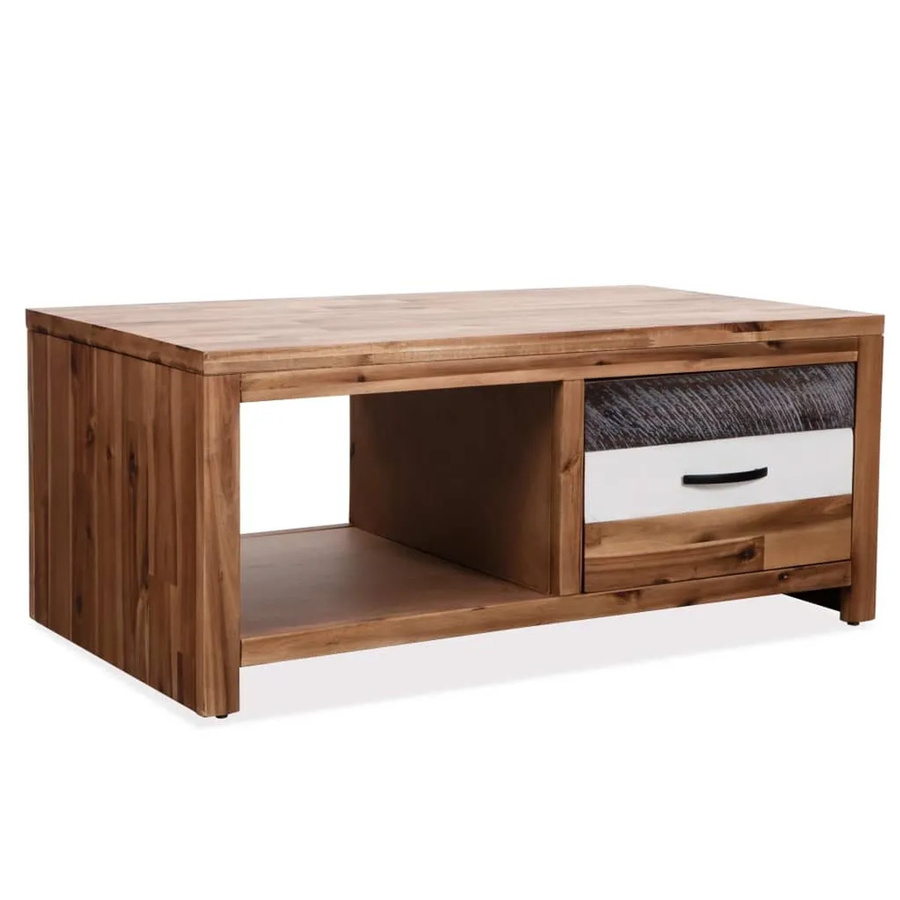vidaXL Couchtisch aus Akazienholz in Braun und Schwarz, B/T/H: 90 x 50 x 37,5 cm - Bild 2