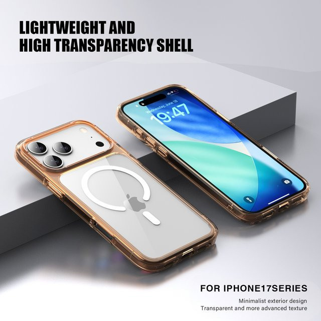 Transparente MagSafe Handyhülle für iPhone 17 Pro Max und 17 Air aus stoßfestem Hybrid TPU und PC - Bild 1