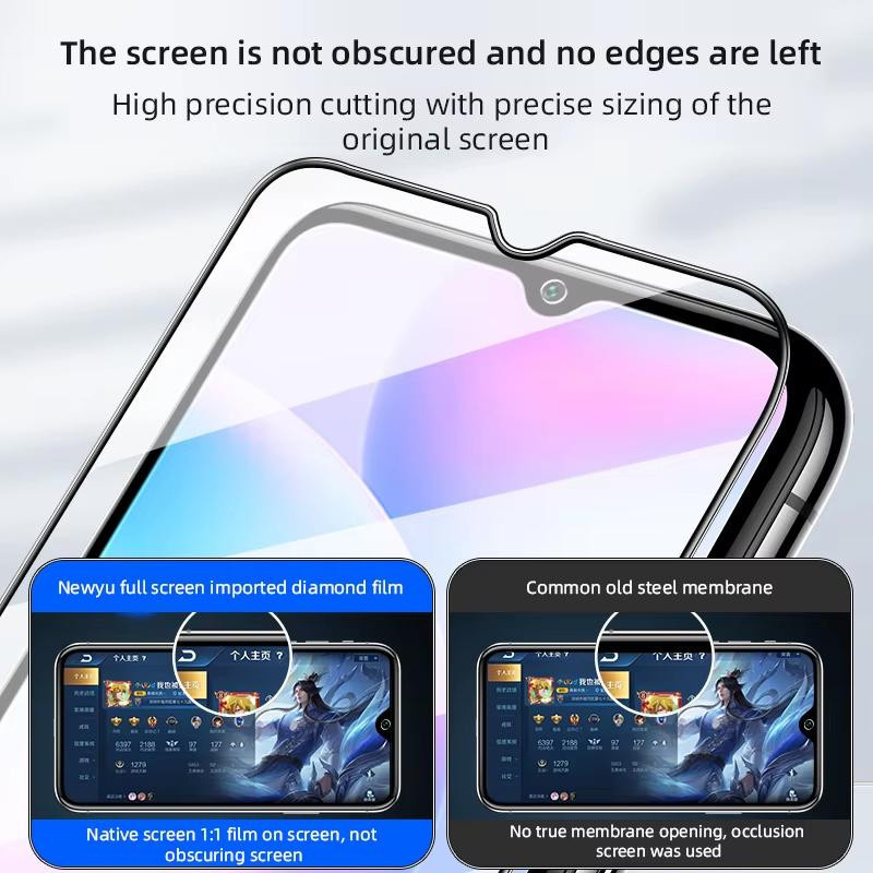 Xiaomi 9D Displayschutz aus gehärtetem Glas, Vollabdeckung, transparent, für Redmi Note 7 8 8T 9 10 11 12 13 14 15 Pro und Redmi 7 8 8A 9 9A 9C 10C 10A 12C 13C 14C 15C sowie Redmi Note 9S - Bild 4
