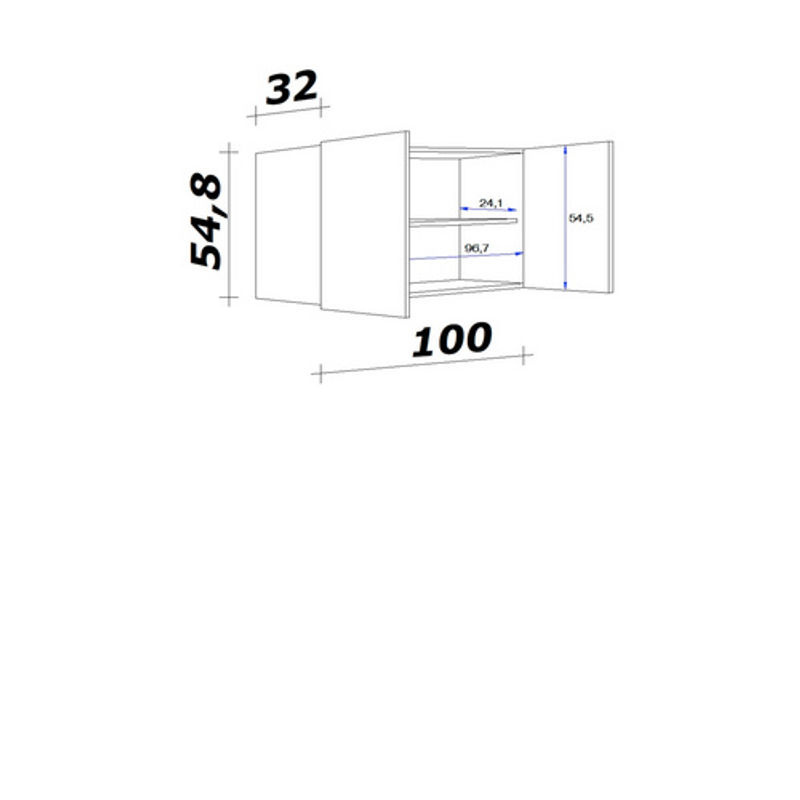 Flex-Well Küchen-Hängeschrank Lara in Anthrazit und Eiche hell, Breite: 100 cm - Bild 2
