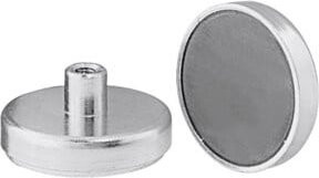 nVent HOFFMAN Flachgreifermagnet mit Innengewinde und Keramikbeschichtung in Silber - Bild 1