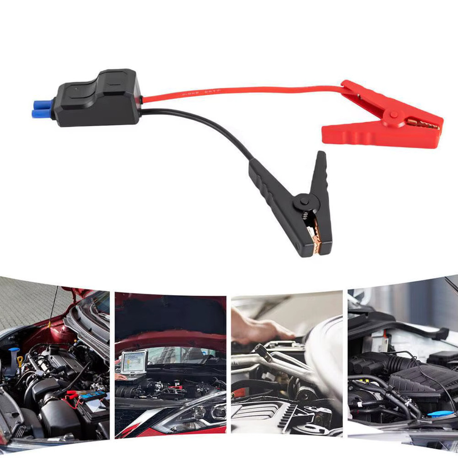 12V Starthilfe Krokodil Clips mit EC5 Stecker und USB-C Anschluss für Auto und Lkw in Rot - Bild 6
