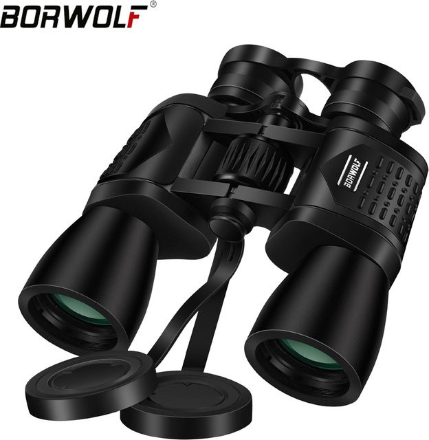 BORWOLF 10x50 HD Professionelles Zoom-Fernglas mit 26mm großem Okular in Schwarz - Bild 1