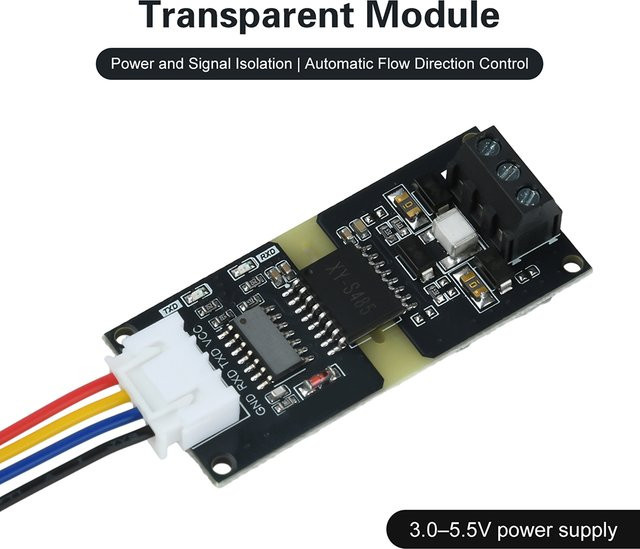 Gaqqee Isoliertes TTL-zu-RS485-Pegelumwandlungsmodul mit automatischer Flussrichtungssteuerung in Schwarz - Bild 1