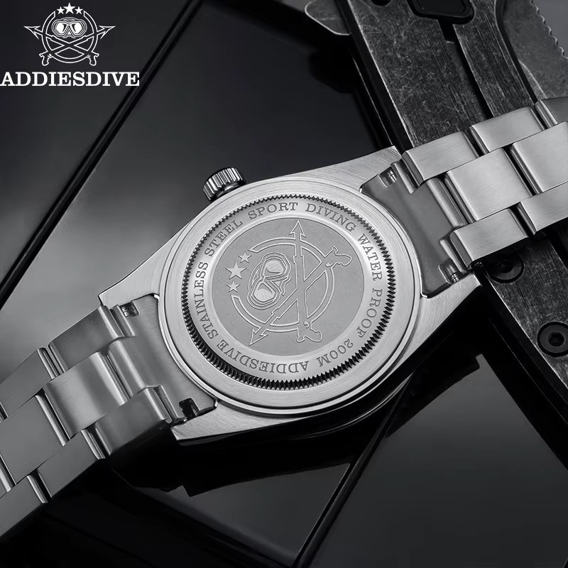 ADDIESDIVE Herren-Taucheruhr, Edelstahl, Quarz, Blau, 20 ATM - Bild 3