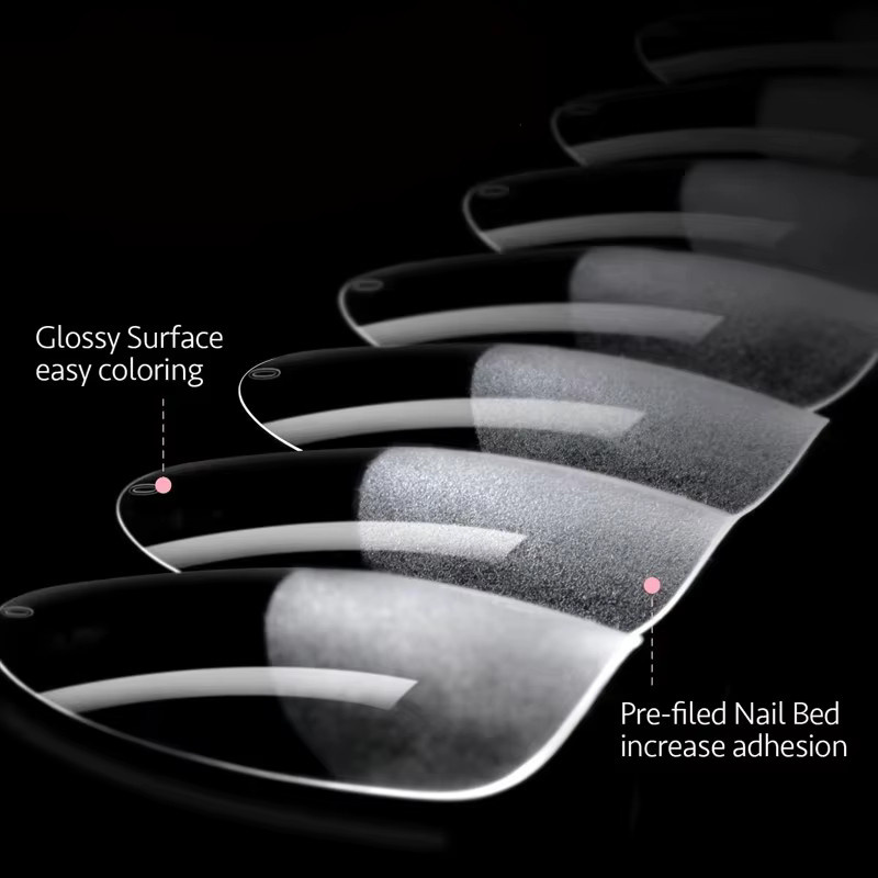 XXS Super Short Almond Full Cover Sculpted Soft Gel Nail Tips, 240 Stück, Glänzend - Bild 3