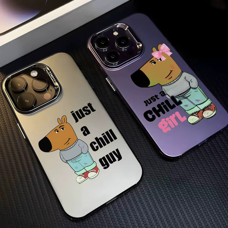 Iam Just A C-Chill Guy Handyhülle für iPhone 11 bis 17 Pro Max in Multicolor mit mattem Laser Metallic Aurora Effekt - Bild 3