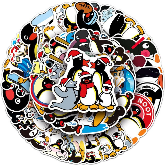 Bandai Cartoon-Pinguin-Familie, wasserfeste Aufkleber, 50-teiliges Set - Bild 1