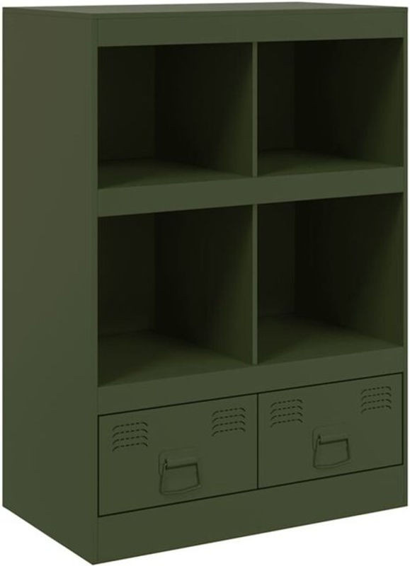 Vidaxl Highboard Industrial aus Stahl in Olivgrün, B/T/H: 67 x 39 x 95 cm - Bild 1