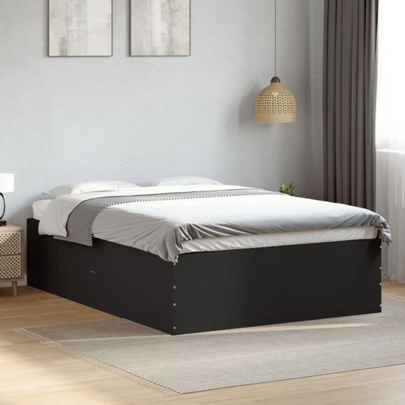 Modernes Bettgestell aus Holzwerkstoff von Vidaxl in Schwarz, B/T/H: 120 x 200 cm - Bild 1