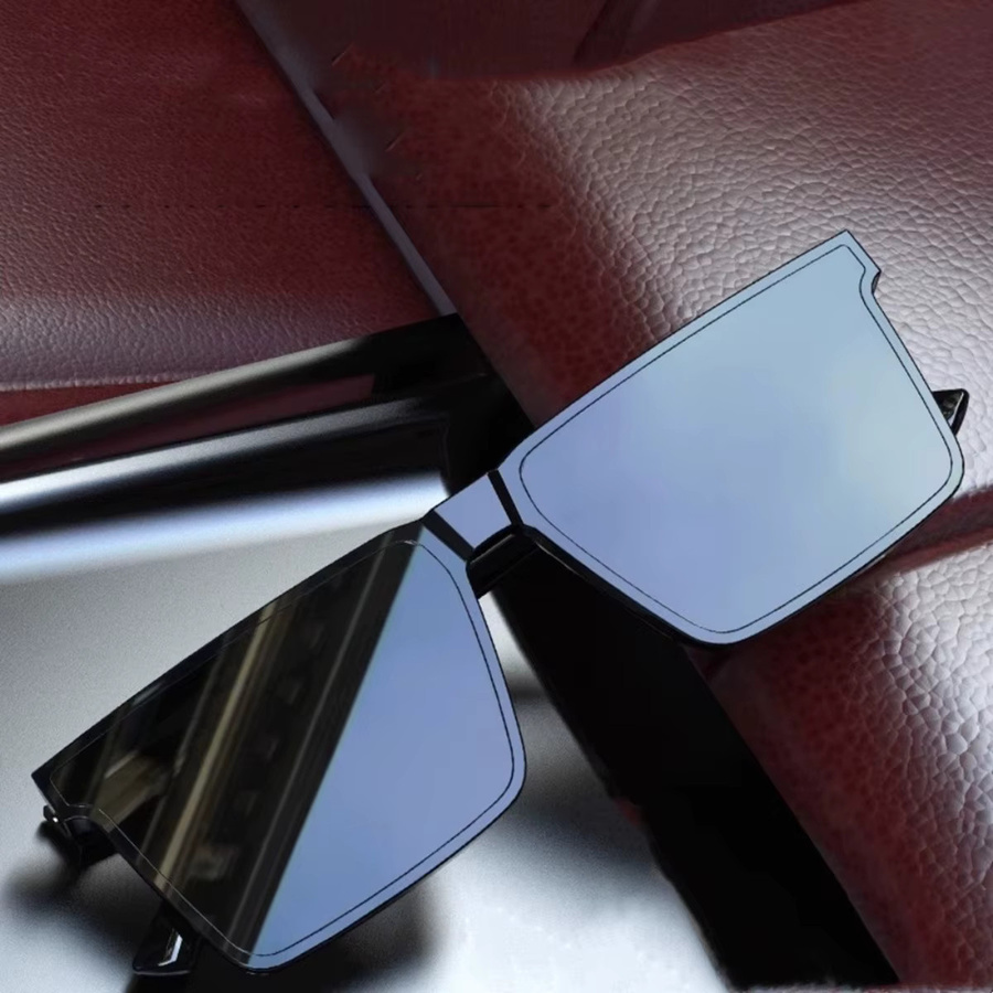 Quadratische Sonnenbrille für Männer, Vollrand, Multicolor, Kunststoff - Bild 4
