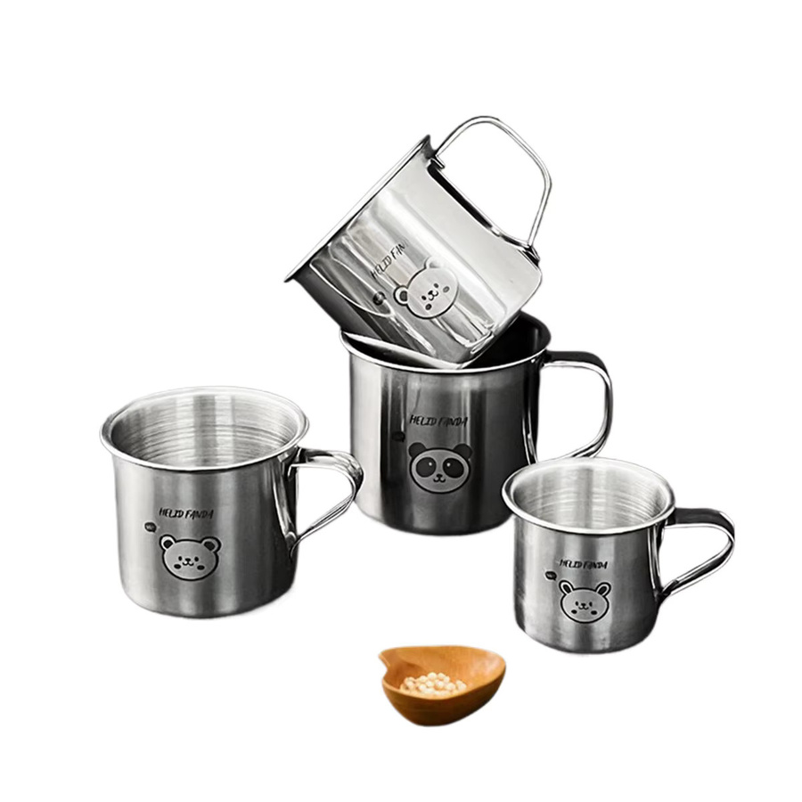 WORTHBUY Kindertrinkbecher aus Edelstahl in Silber mit Griff, auslaufsicherer Trinkbecher für Kinder, 50 ml - Bild 7