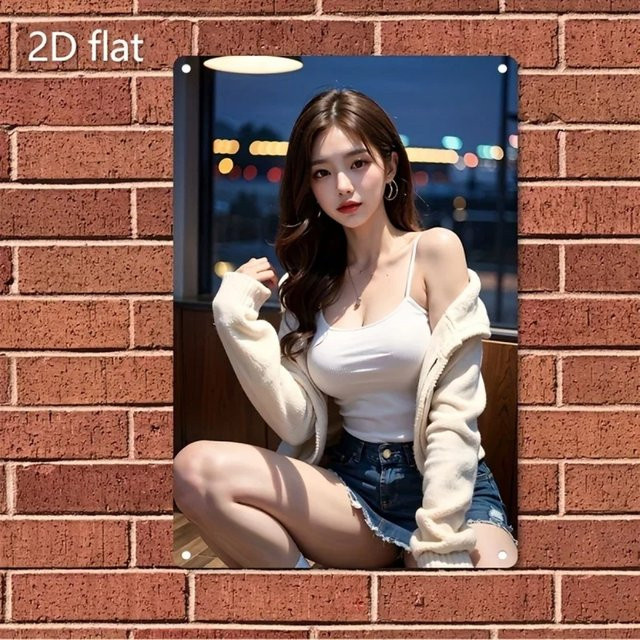 CIFBUY Koreanische Metall-Wandkunst Minimalistisches 2D Gesichtsposter aus Eisen für Raum- und Café-Dekoration - Bild 1