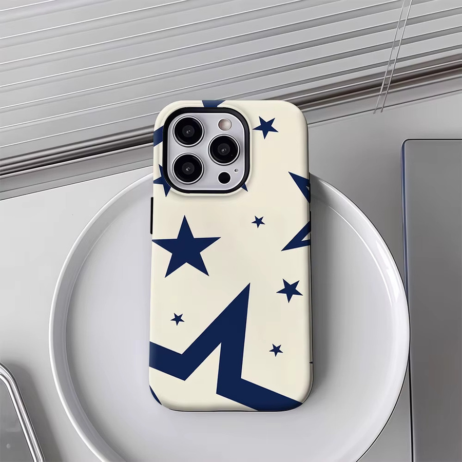Navy Star Silhouetten Handyhülle für Apple iPhone 11 bis iPhone 17 Pro Max Plus in Blau mit doppelschichtiger Rückseite - Bild 4