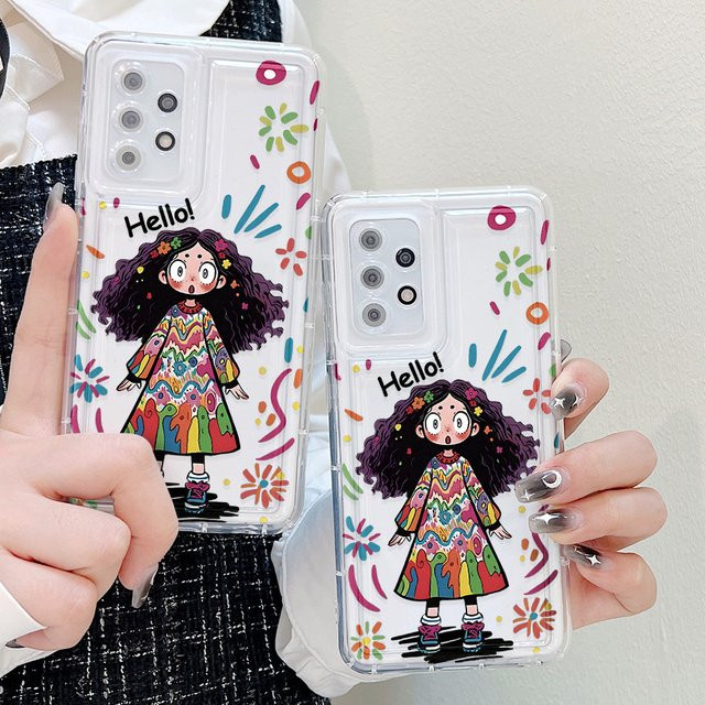Silikon Schutzhülle für Samsung Galaxy S24 Ultra S23 Plus S22 S21 S20 FE A55 A54 A53 A52 A34 A33 A14 A13 A32 A24 A23 mit Cutouts für Mädchen - Bild 1