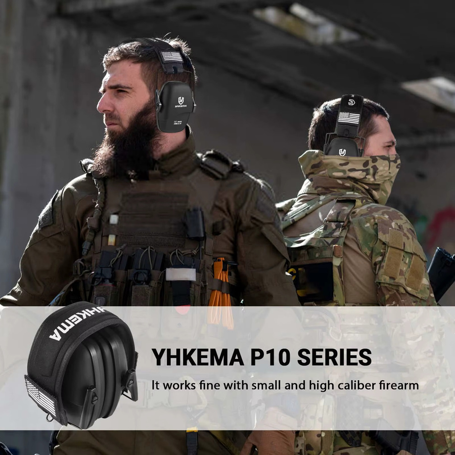 YHKEMA Taktisches Headset Gehörschutz Schießkopfhörer mit 25 dB Geräuschreduzierung in Schwarz - Bild 6