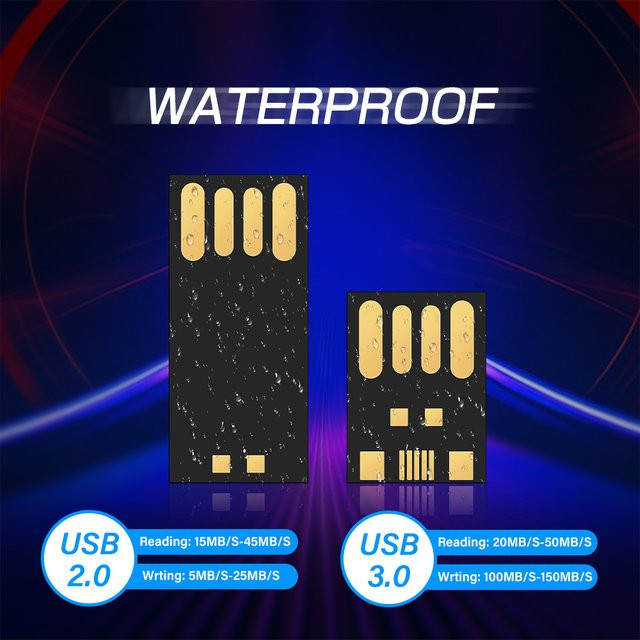 JASTER USB 2.0 Flash Drive Halbfertiger Chip Pen Drive Schwarz B/T/H: 1,5 x 1,1 x 0,14 cm - Bild 1
