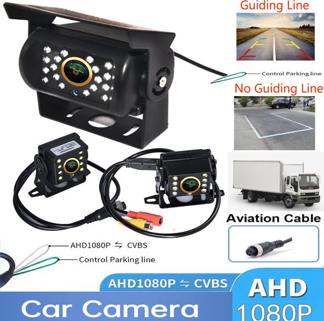 BYNCG Rückfahrkamera für Lkw, Anhänger und Pickups mit Full-HD AHD 1080P, 18 LED IR Nachtsicht und wasserdichtem Gehäuse, Schwarz - Bild 1