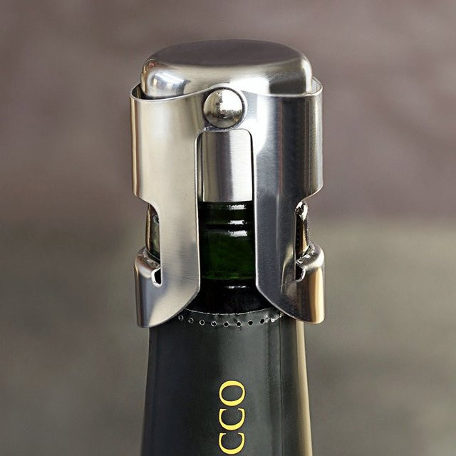 Cork Lane Vakuum-Wein-Stopper mit Glitzer-Effekt für Flaschen in Gold oder Silber - Bild 1