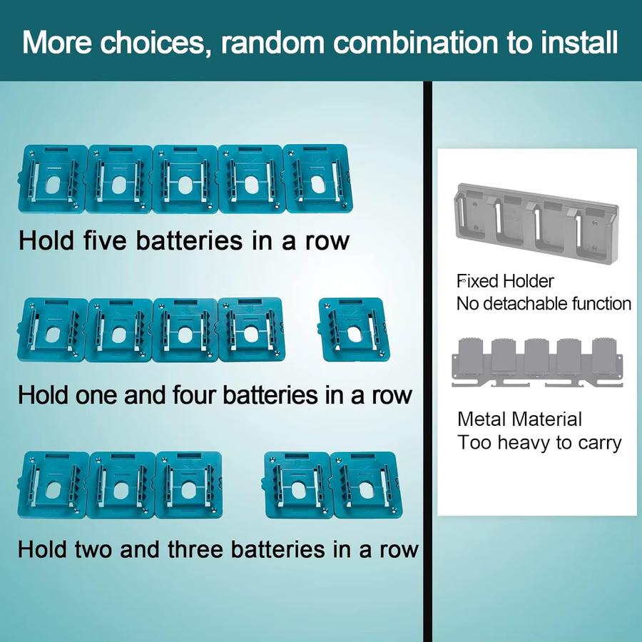 Makita Basisaufhänger für 18V Akkus in Blau, kompatibel mit BL1860, BL1850, BL1840 und BL1830, inklusive Schrauben - Bild 5