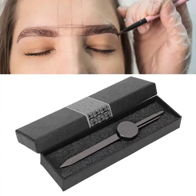 Augenbrauenlineal Schablone aus Edelstahl, Silber, Unisex - Bild 1