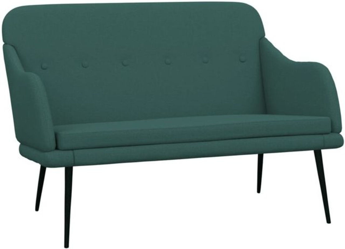 vidaxl Sitzbank mit Rückenlehne aus Stoff und Metall in Grün, B/T/H: 110 x 76 x 80 cm - Bild 1