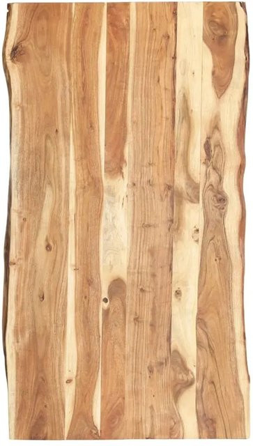 vidaXL Tischplatte aus Massivholz Akazie in Braun mit Live Edge und Lackierung, B/T/H: 118 x 55 x 3,8 cm - Bild 1