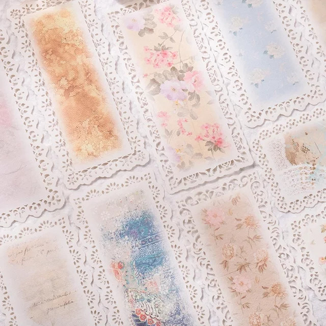 10 Stück handgeschriebene Nachrichtenpapier-Sets mit 6 verschiedenen hohlen Blumenmustern für dein tägliches Handbuch - Bild 1