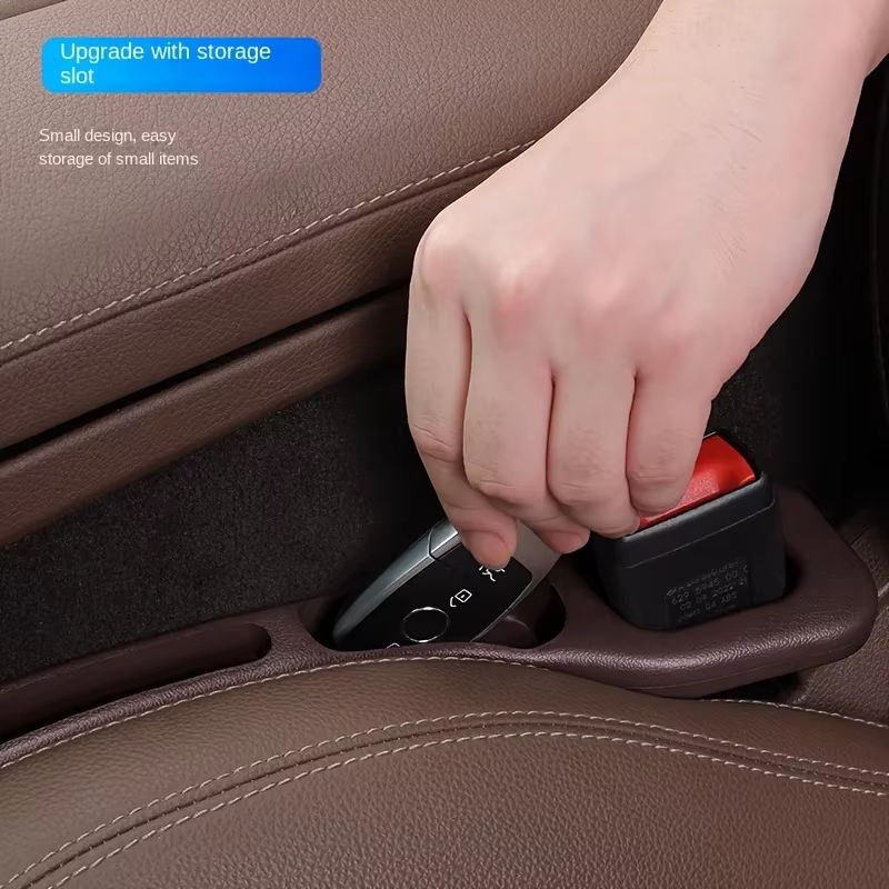 Universeller Auto Sitz Lückenfüller aus PU Leder in Rot mit praktischer Aufbewahrungsmöglichkeit - Bild 4