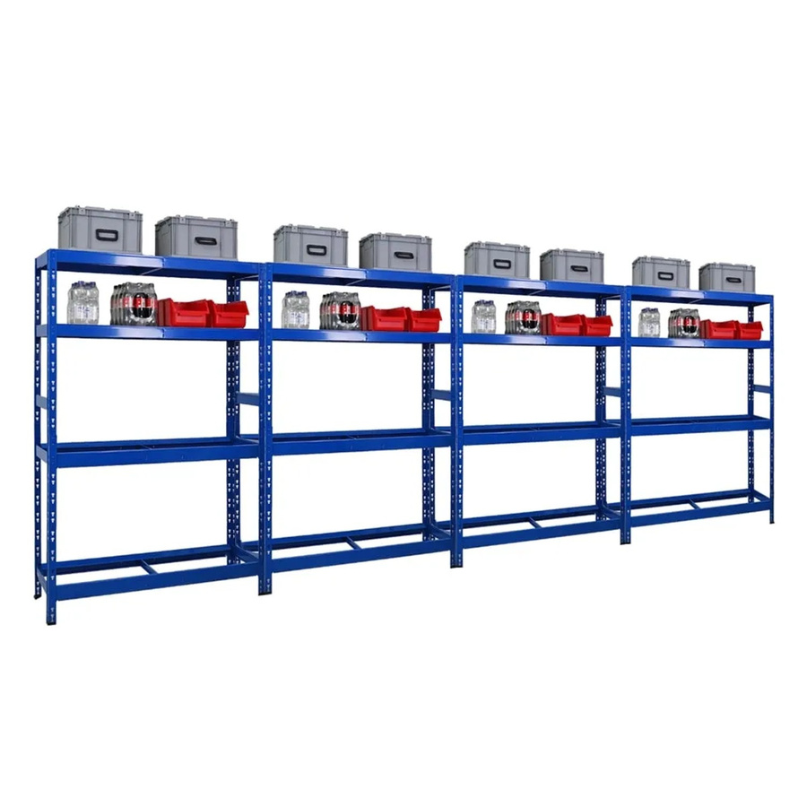 PROREGAL Tiger Reifenregal Set 4er Pack, Blau, B/H/T: 120 x 180 x 40 cm, 2 Ebenen mit verstellbaren Fachböden aus Stahl - Bild 2