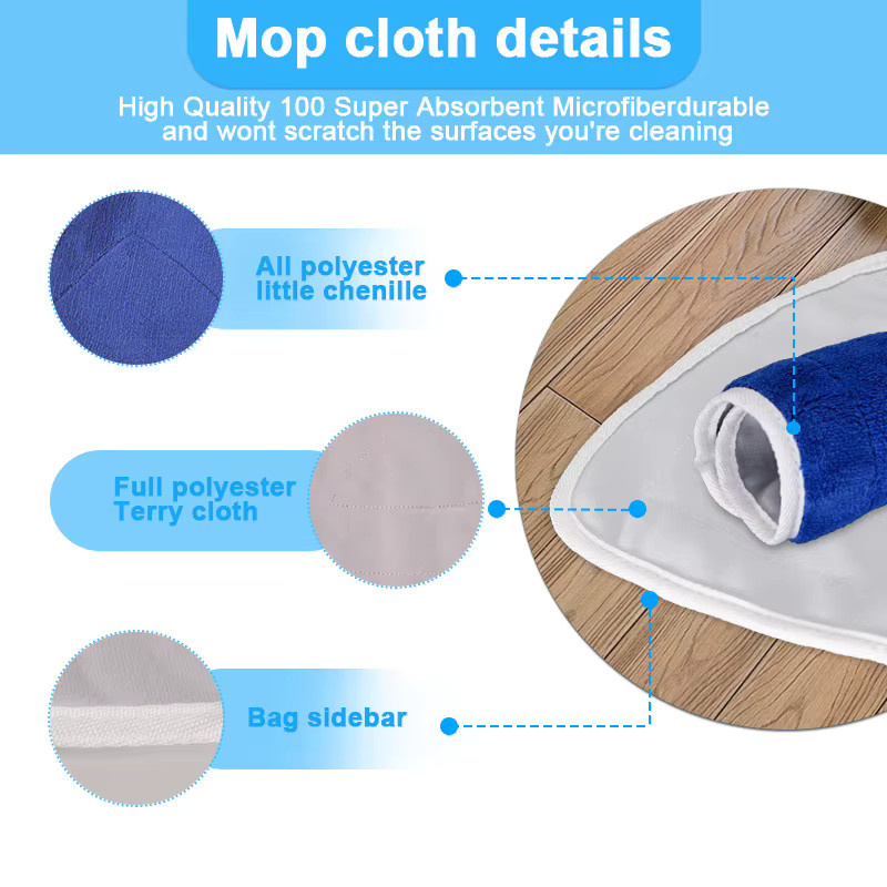 2er Set Vileda Ersatz Mikrofaser Mopp Pads für Hot Spray Steam Mop, blau, B/T/H: 35,0 x 32,0 x 23,5 cm - Bild 2