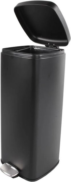 Lex Tretmülleimer Abfallbehälter aus Stahl in Schwarz Matt mit 20 l Volumen und herausnehmbarem Inneneimer, B/T/H: 27,0 x 36,0 x 46,5 cm - Bild 1