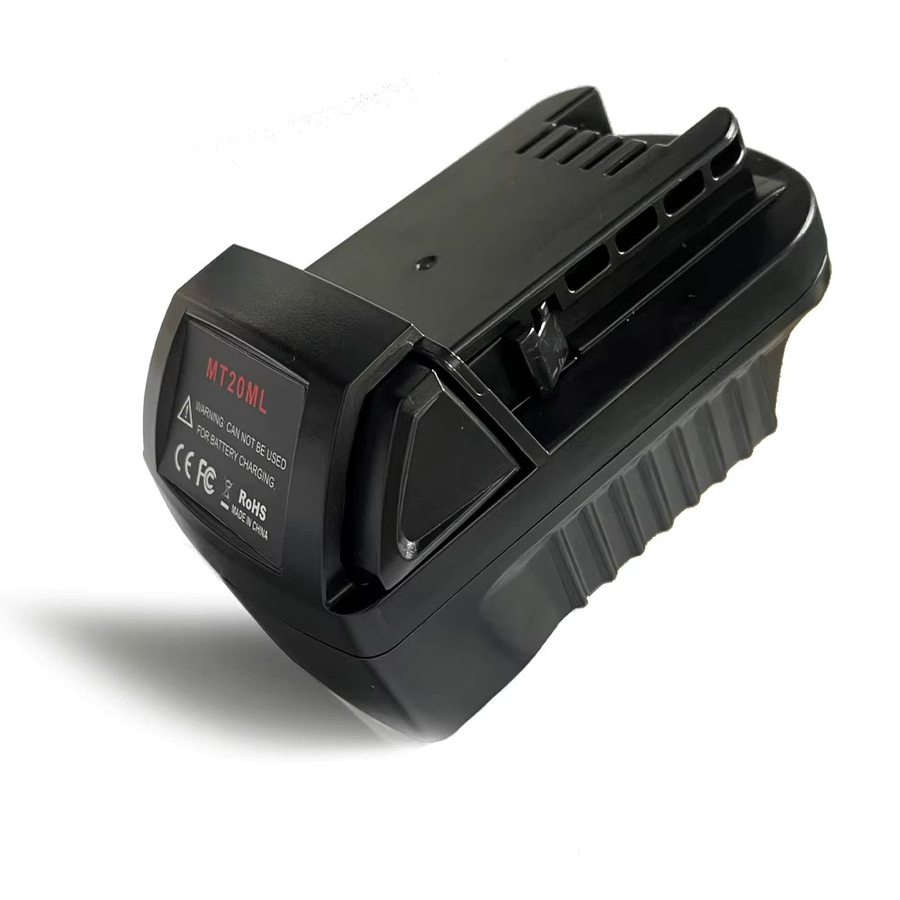 Mt20ml Adapter für Makita 18V Li-Ion Akkus BL1830 BL1860 BL1815 zur Konvertierung für Milwaukee 18V Akkus, Schwarz - Bild 2