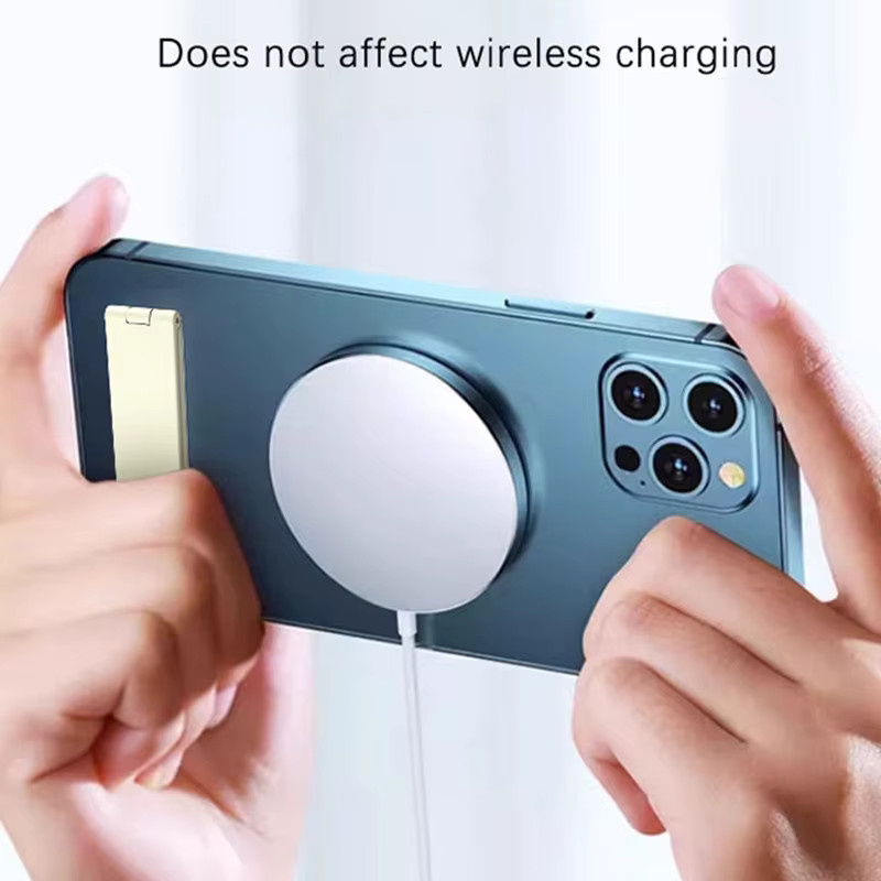 QGhappy Faltbare Handyhalterung aus Metall in Blau, Kompakter ultradünner Schreibtischständer für dein iPhone - Bild 2