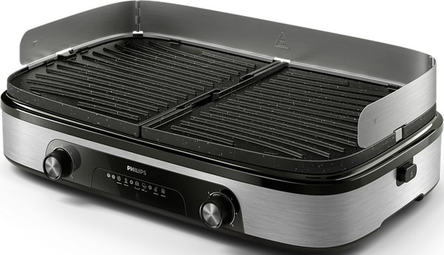 Philips Tischgrill HD6222/90 in Silber mit herausnehmbaren Platten und spülmaschinenfesten Teilen - Bild 1