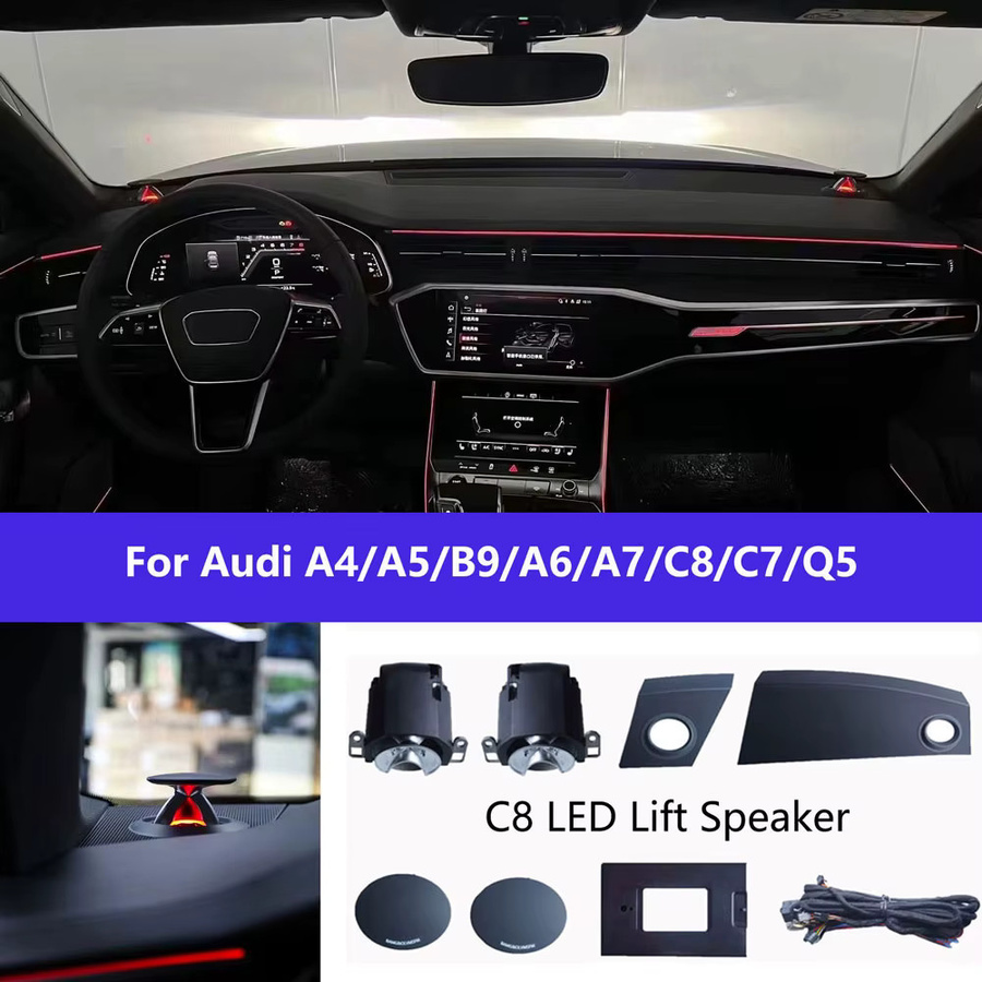 LED Pop-up-Hochtöner mit 32-Farben Ambientebeleuchtung für Audi A4 A5 A6 A7 Q5 Q7 Q8 B9 C8 C7 in Schwarz und Multicolour - Bild 6