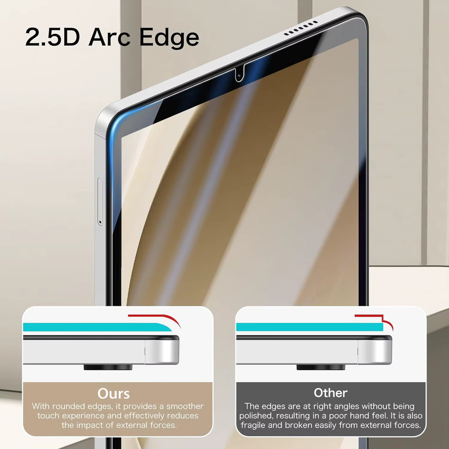 Samsung Displayschutzfolie aus gehärtetem Glas für Galaxy Tab A9 (8,7 Zoll) 2023 SM-X110 SM-X115 SM-X117, transparent, 9H kratzfest - Bild 2
