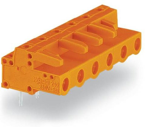 WAGO Buchsengehäuse-Platine 232 Polzahl in Orange, 25 Stück, Rastermaß: 7.62 mm, 232-872 - Bild 1