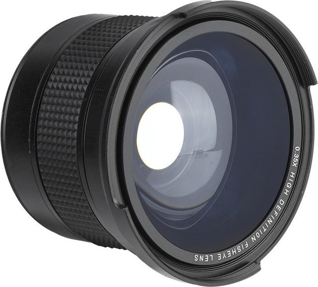 Fisheye Super Weitwinkelobjektiv 0.35X für SLR DSLR Kameras in Schwarz und Grau mit 58mm Anschluss - Bild 1