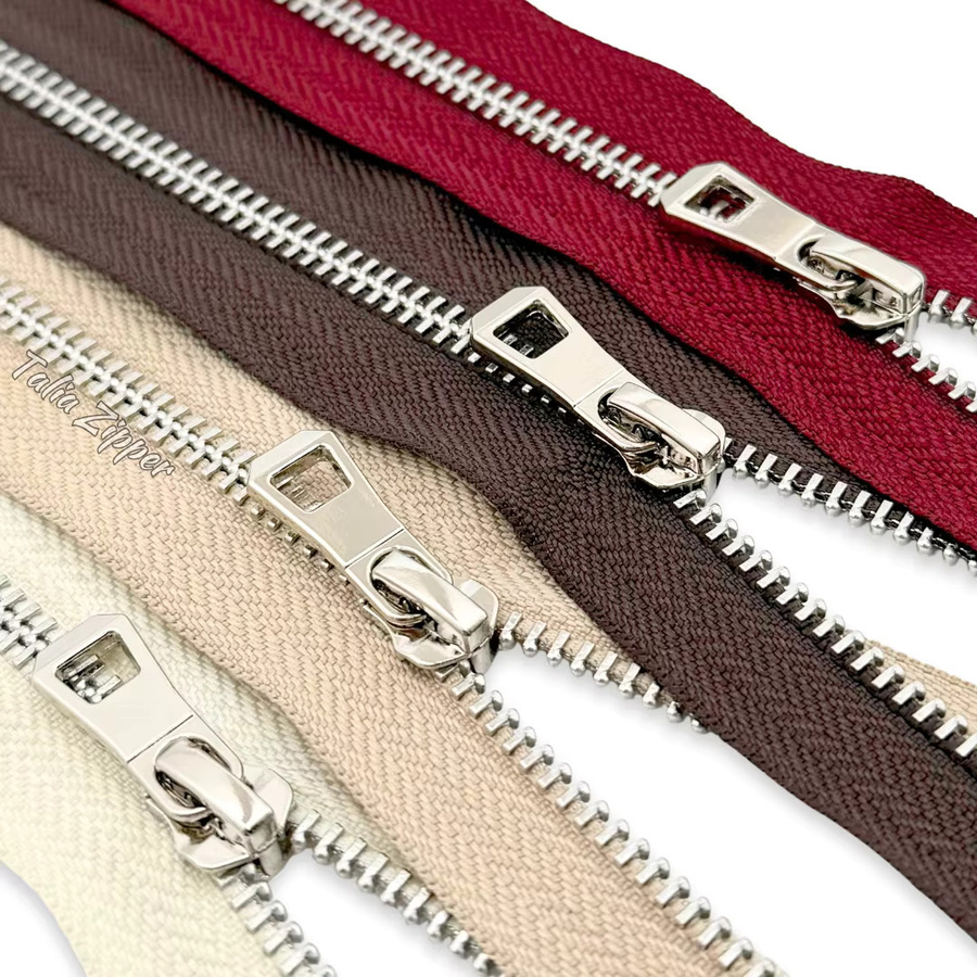 5 Metallreißverschlüsse mit silbernen Zähnen in verschiedenen Farben für Kleidung, Zelte und Handarbeiten - Bild 4